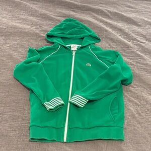 Lacoste Kids Vibrant Green Zip-Up Hoodie